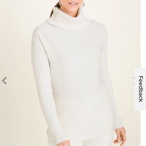 Chico’s Zenergy Cotton-Cashmere Blend Cozy Ribbed Sweater size 1 (us m)
